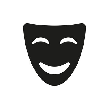Comedy black vector icon on white background