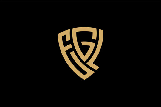 EGL creative letter shield logo design vector icon illustration