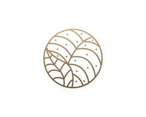 Natural Leaf Tropical Logo Concept icon symbol sign symbol Design Element Line Art Style. Natural Products, Cosmetics, Ecology, health Care, spa, yoga Logotype. Vector illustration template