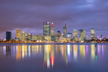 Fototapeta na wymiar Perth downtown city skyline cityscape of Australia
