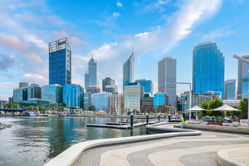 Perth downtown city skyline cityscape of Australia