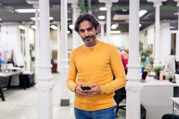 Boomer Man Working in Office Portrait