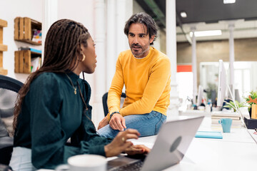 Multicultural Coworkers Talking