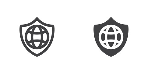 Shield and globe icon