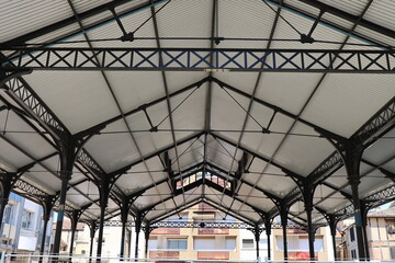 Halle du marché, ville Bergerac, département de la Dordogne, France