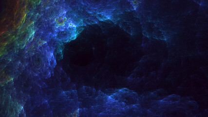 3D rendering abstract multicolor fractal light background