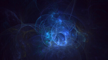 3D rendering abstract multicolor fractal light background