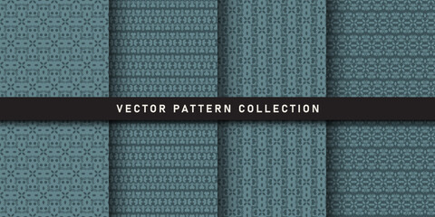 Set of seamless patterns exquisite floral patterns