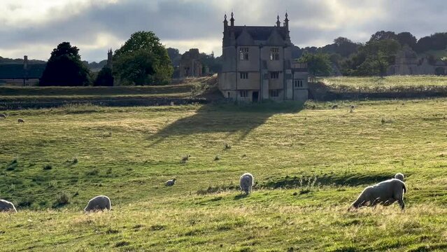 Banqueting House and sheep at Chipping Campden - Cotswolds, England.