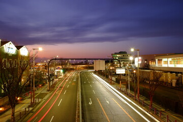 夕暮れの海岸風景