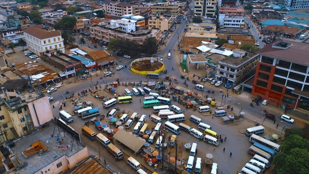 Aerial view of the Morogoro town in Tanzania