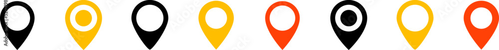 Poster map pin icon point of location symbols map pointer mark flat marker