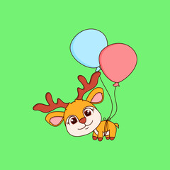 Cute deer mascot cartoon character.