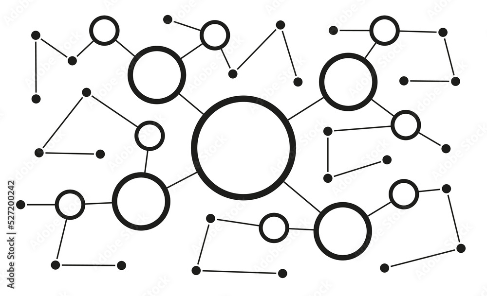 Poster Modern network connected dots and lines layout background template. Technology information linked global graphic vector.