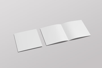 Square Bifold Blank Mockup for Elegant Brochure