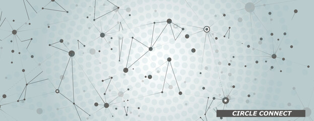Geometric node polygon connect pattern. Template structure space with molecules dots and lines on white background. Abstract vector technology concept design