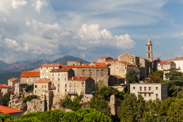 Fototapeta na wymiar Sartene on a sunny day. Landscape of Corsica, France