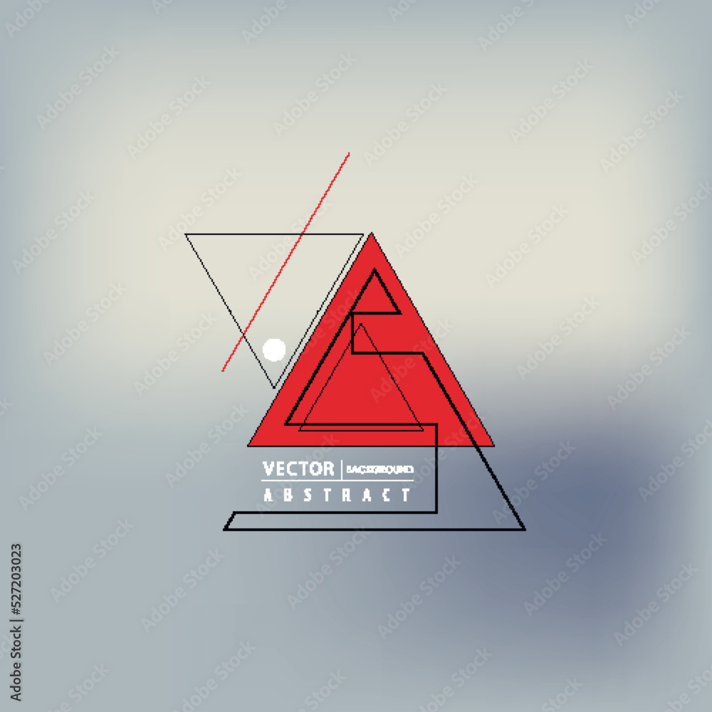 Poster Vector abstract pattern with triangle. Connect lines and dots on gradient background