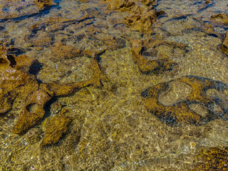 stones in clear sea water