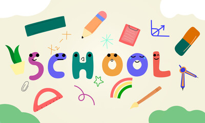 back to school graphic cute background vector art