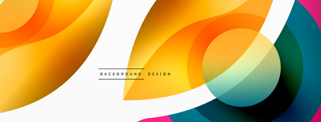 Creative geometric wallpaper. Minimal abstract background. Circle wave and round shapes composition vector illustration for wallpaper banner background or landing page
