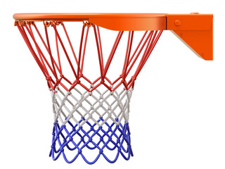 Basketball hoop and three color net isolated on white background - 3D illustration © mipan