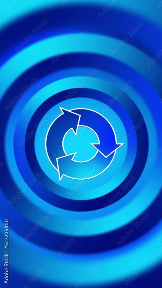 Poster update sign in middle of circle elements in rotation - vertical video for mobile devices and social 