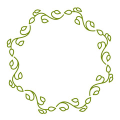 Fresh Green Leaves Wreath Frame