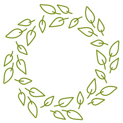 Fresh Green Leaves Wreath Frame