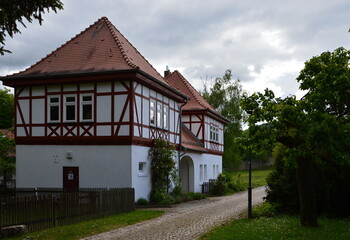Fototapeta na wymiar Historical Building in the Old Town of Kranichfeld, Thuringia