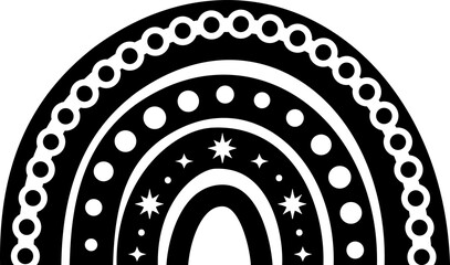 Black Halloween Clipart with no background. Rainbow with skulls and flowers to decorate design Halloween and Day of the Dead in Mexican style