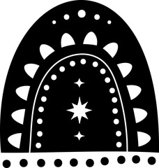 Black Halloween Clipart with no background. Rainbow with skulls and flowers to decorate design Halloween and Day of the Dead in Mexican style