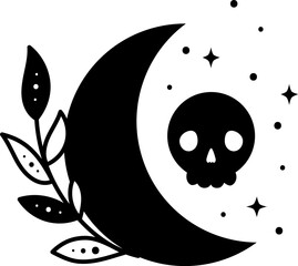 Black Halloween Clipart with no background. Rainbow with skulls and flowers to decorate design Halloween and Day of the Dead in Mexican style