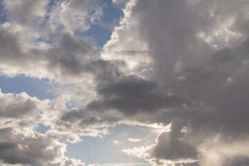 gray clouds in the blue sky