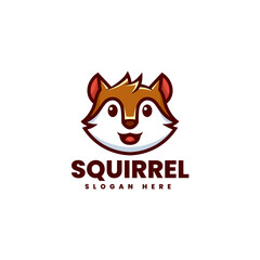 Logo Illustration Squirrel Mascot Cartoon Style.