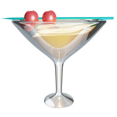 cocktail 3d icon illustration