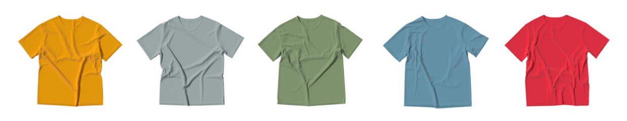 Short sleeves t-shirt mock ups. Unisex colored t-shirt mock ups. - obrazy, fototapety, plakaty