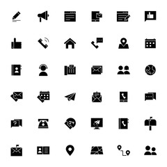 Communication contact vector icons set