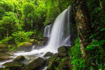 Beautiful waterfall in Phu Hin Rong Kla National Park, Phitsanulok  province, ThaiLand.