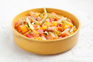 Freshly made salmon salad