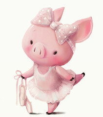 pink piggy ballerina - 527213048