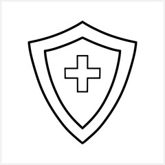 Shield, guard icon isolated. Doodle clipart. Vector stock illustration. EPS 10