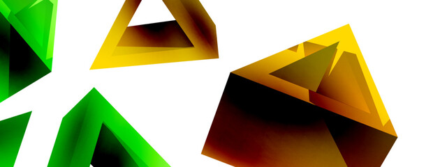 3d triangle abstract background. Basic shape technology or business concept composition. Trendy techno business template for wallpaper, banner, background or landing