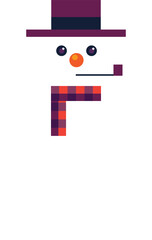 snowman, illustration of pixel art
