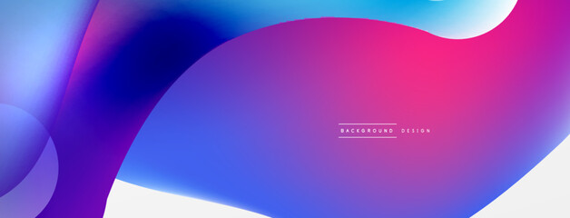 Fluid abstract background, round shapes and circle flowing design for wallpaper, banner, background or landing