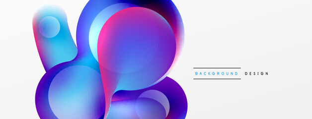 Fluid abstract background, round shapes and circle flowing design for wallpaper, banner, background or landing