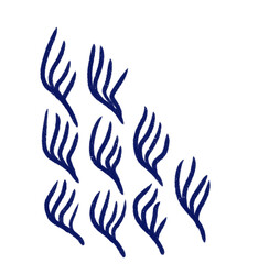 Japanese style doodle pattern decoration element drawing blue and gold color hand sketch style illustration art