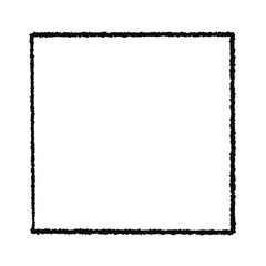 Black square frame element with line border png.