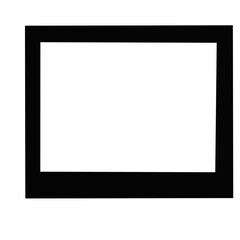 Black square frame element with line border png.