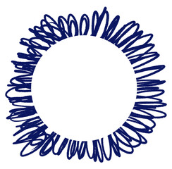 Japanese style doodle pattern decoration element drawing blue and gold color hand sketch style illustration art